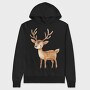 Watercolor Deer Cute, Hanorac Oversize Barbati (Unisex)