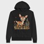 Watercolor Deer Floral, Hanorac Oversize Barbati (Unisex)