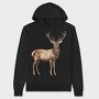 Watercolor Deer Majestic, Hanorac Oversize Barbati (Unisex)
