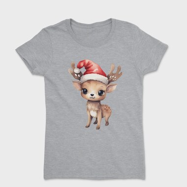 Watercolor Deer Santa, Tricou Femei