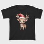 Watercolor Deer Santa, Tricou Copii