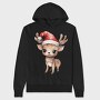 Watercolor Deer Santa, Hanorac Oversize Barbati (Unisex)