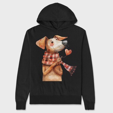 Watercolor Dog Love, Hanorac Oversize Barbati (Unisex)