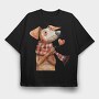 Watercolor Dog Love, Tricou Oversize Barbati (Unisex)