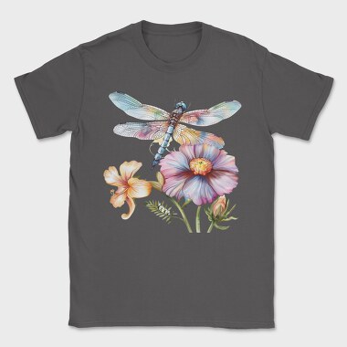 Watercolor Dragonfly Flowers, Tricou Barbati (Unisex)