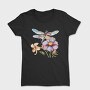 Watercolor Dragonfly Flowers, Tricou Femei
