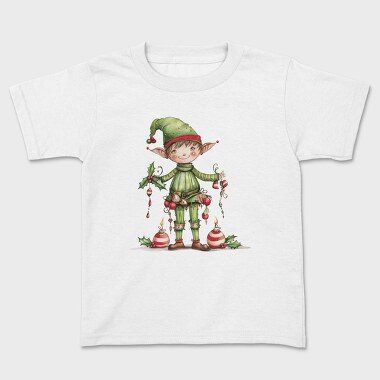 Watercolor Elf Xmas, Tricou Copii