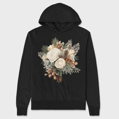 Watercolor Evergreen Bouquet, Hanorac Oversize Barbati (Unisex)