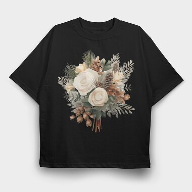 Watercolor Evergreen Bouquet, Tricou Oversize Barbati (Unisex)