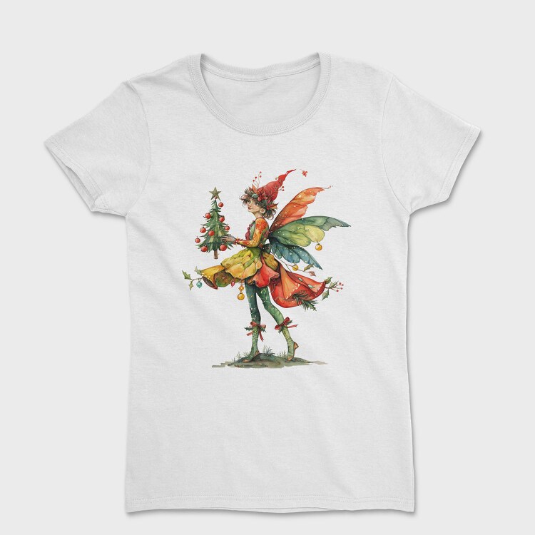 Watercolor Fairy Christmas, Tricou Femei