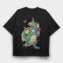 T Rex With Magic Wand Dino Fairy, Tricou Oversize Barbati (Unisex)