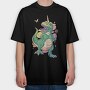 T Rex With Magic Wand Dino Fairy, Tricou Oversize Barbati (Unisex)