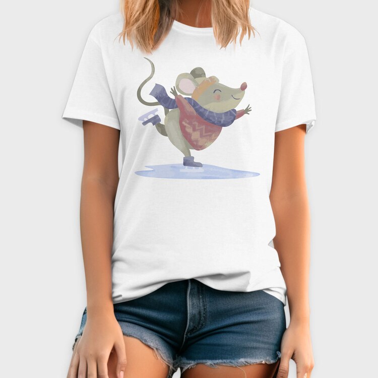 Ice Skating Mouse, Tricou Barbati (Unisex)