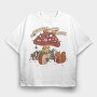 Christmas Mushroom And Animals With The Beloved, Tricou Oversize Barbati (Unisex)