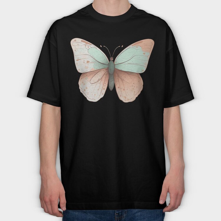 Watercolor Butterfly Clips, Tricou Oversize Barbati (Unisex)