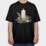 Watercolor Christmas Candle, Tricou Oversize Barbati (Unisex)