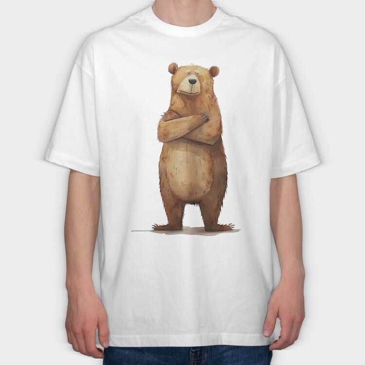 Watercolor Bear Wise, Tricou Oversize Barbati (Unisex)
