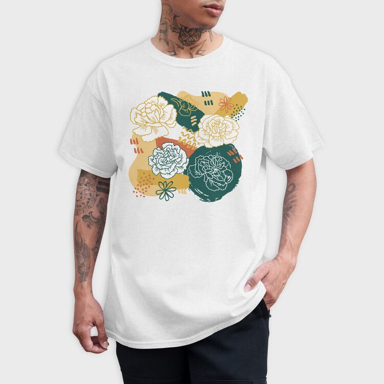 Abstract Carnation Flowers, Tricou Barbati (Unisex)