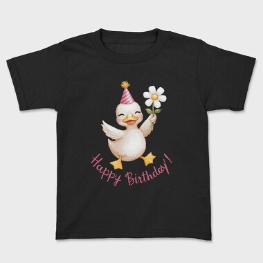 Watercolor Birthday Duck, Tricou Copii