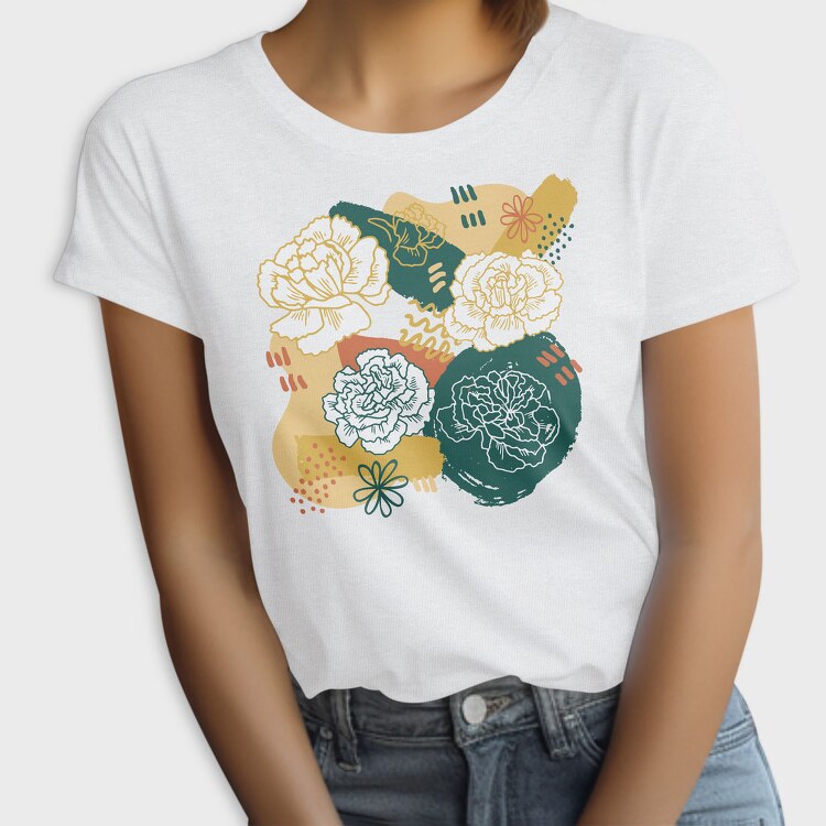 Abstract Carnation Flowers, Tricou Femei