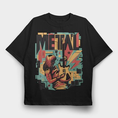Metal Musician Abstract Music 05, Tricou Oversize Barbati (Unisex)