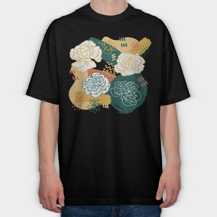 Abstract Carnation Flowers, Tricou Oversize Barbati (Unisex)