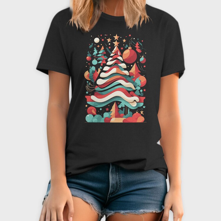 Abstract Christmas Tree Festivity, Tricou Barbati (Unisex)