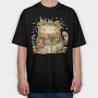 Watercolor Christmas Cat, Tricou Oversize Barbati (Unisex)