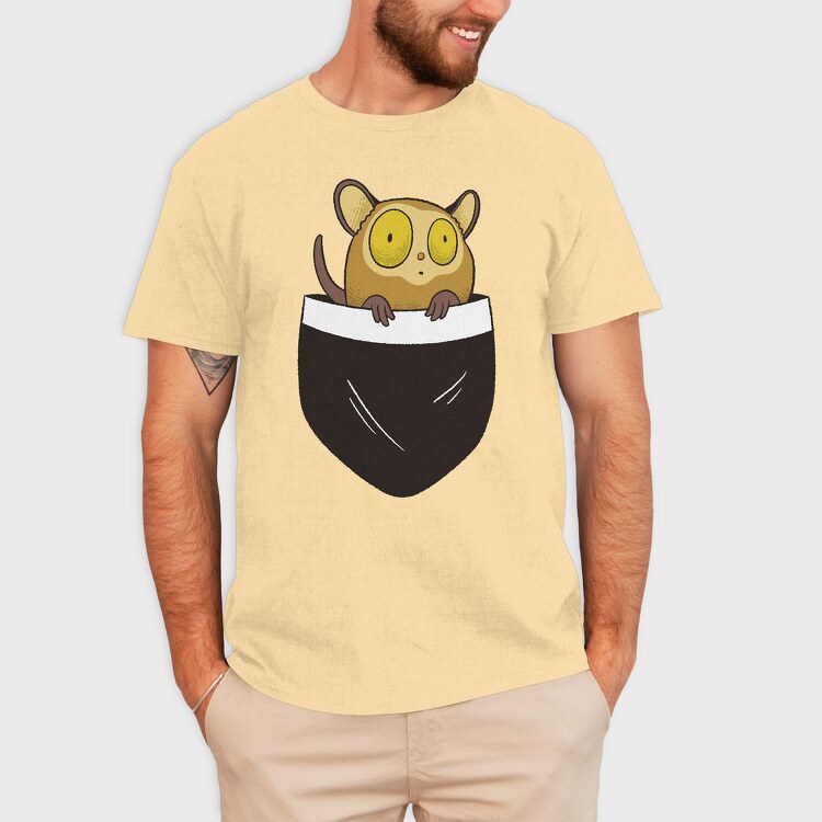 Tarsier Pocket, Tricou Barbati (Unisex)
