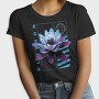 Metallic Lotus Flowers Metal Trap Chromed, Tricou Femei