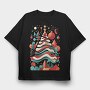 Abstract Christmas Tree Festivity, Tricou Oversize Barbati (Unisex)