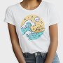 Illustrated Waves And Beach 05, Tricou Femei