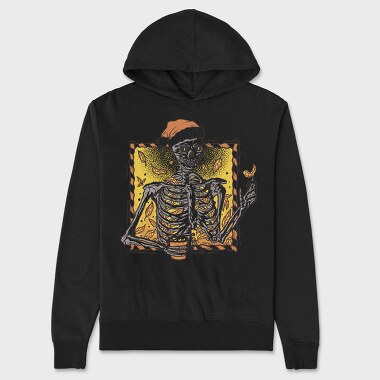 Christmas Skeleton Fall Autumn Leaves Skuelleton, Hanorac Oversize Barbati (Unisex)