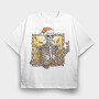 Christmas Skeleton Fall Autumn Leaves Skuelleton, Tricou Oversize Barbati (Unisex)