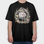 Watercolor Black Gold Snowman, Tricou Oversize Barbati (Unisex)