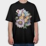 Watercolor Butterfly Flowers, Tricou Oversize Barbati (Unisex)