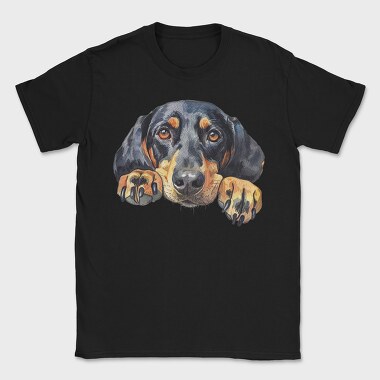 Watercolor Black Tan Coonhound, Tricou Barbati (Unisex)