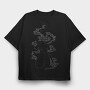 Abstract Statue With Plats Plants, Tricou Oversize Barbati (Unisex)