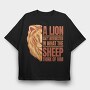 Lion Quote, Tricou Oversize Barbati (Unisex)