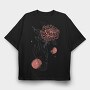 Tattoo Hand And Flower Chrysanthemum, Tricou Oversize Barbati (Unisex)
