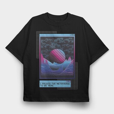 Metaverse Quote Vaporwave, Tricou Oversize Barbati (Unisex)