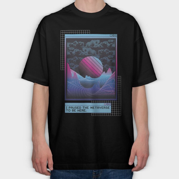 Metaverse Quote Vaporwave, Tricou Oversize Barbati (Unisex)