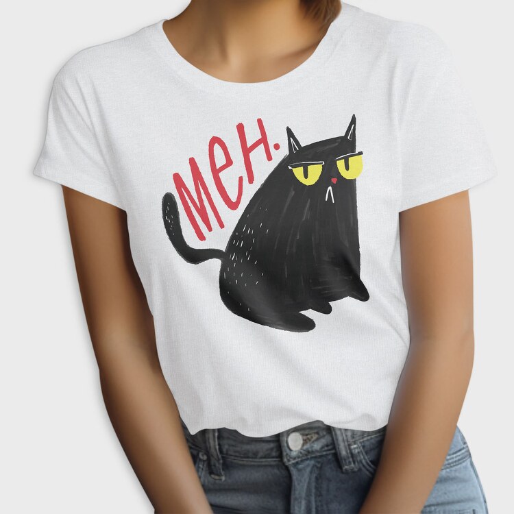 Funny Unimpressed Meh Cat, Tricou Femei
