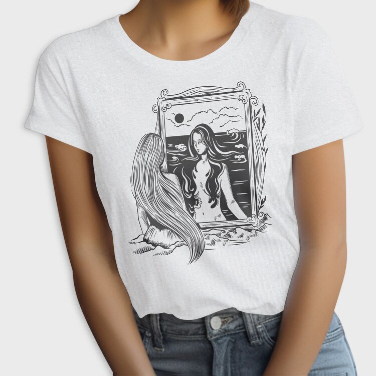 Woman Portrait Dark Art Nouveau, Tricou Femei