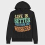 Life Is Better With Paws and Whiskers, Hanorac Oversize Barbati (Unisex)