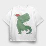 Christmas T Rex Fun Dab, Tricou Oversize Barbati (Unisex)