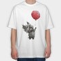 Watercolor Dog Balloon, Tricou Oversize Barbati (Unisex)