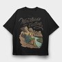 Woman Sitting On Glacier National Park, Tricou Oversize Barbati (Unisex)
