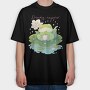 Adorable Frog Animal Dreamy Napper, Tricou Oversize Barbati (Unisex)