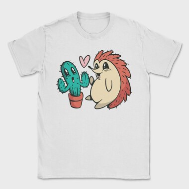 Cute Cactus And Hedgehog, Tricou Barbati (Unisex)